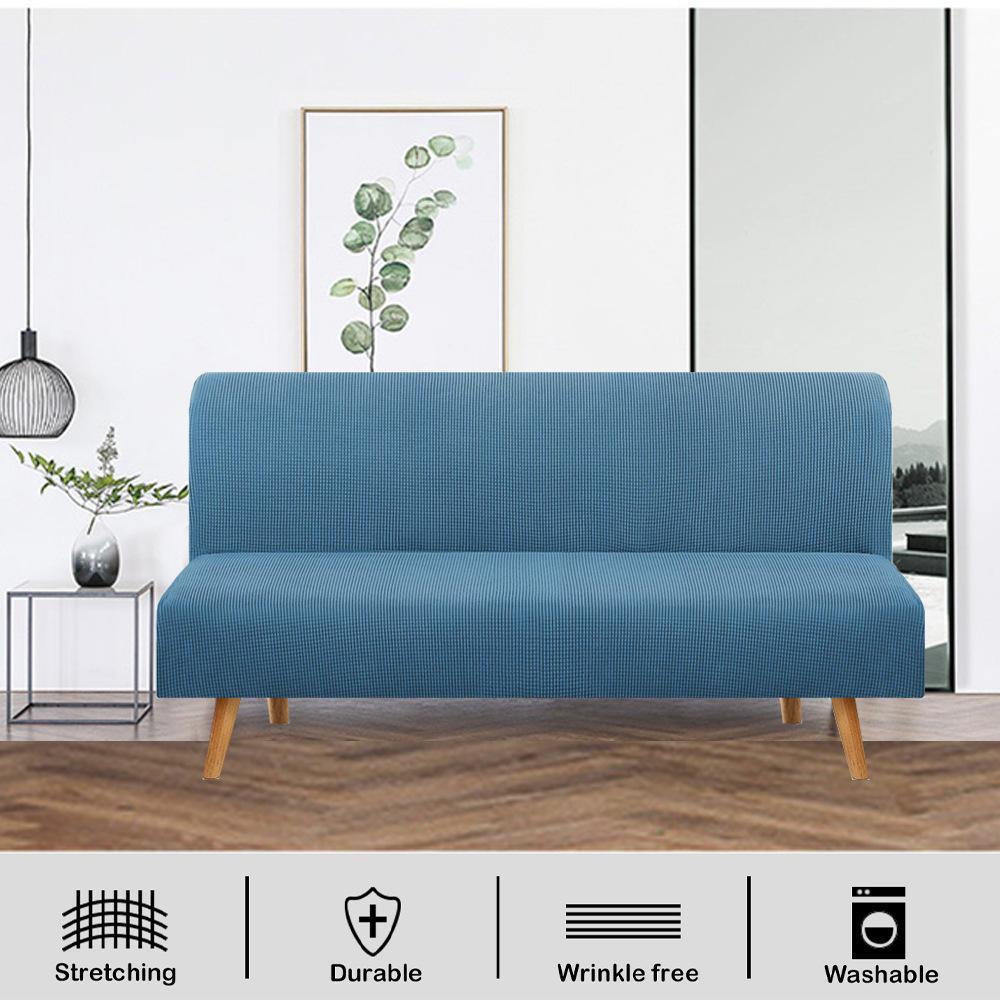 Armless Solid Light Color Sofa Slipcover