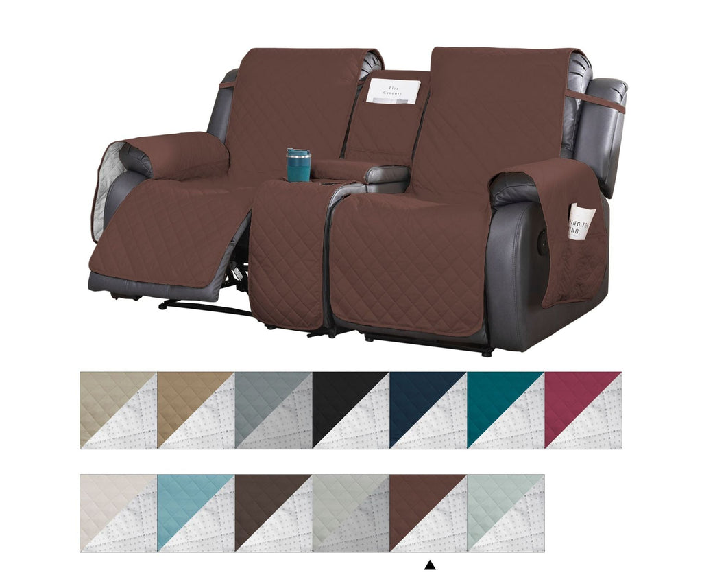 Anti-Slip Reversible Loveseat Recliner Cover with Console