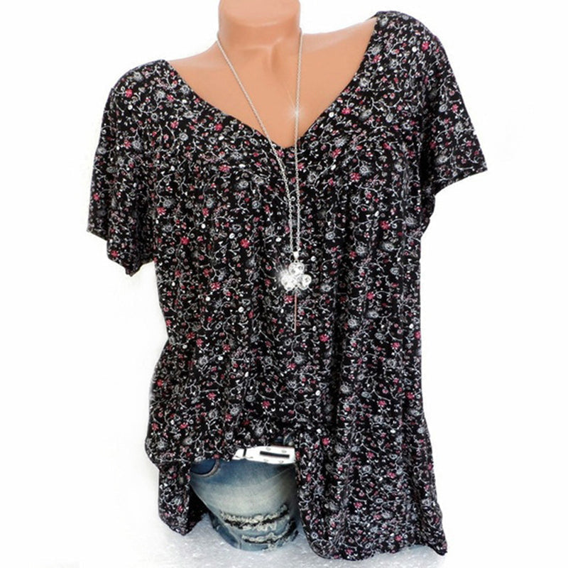(🔥Flash Sale-50% OFF) Summer V-neck Loose Short Sleeve Casual Women's T-shirt
