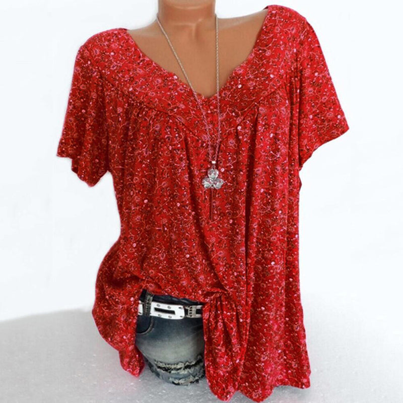 (🔥Flash Sale-50% OFF) Summer V-neck Loose Short Sleeve Casual Women's T-shirt