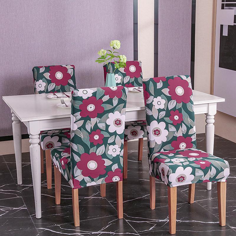 Stretchable Floral Pattern Dining Chair Slipcover