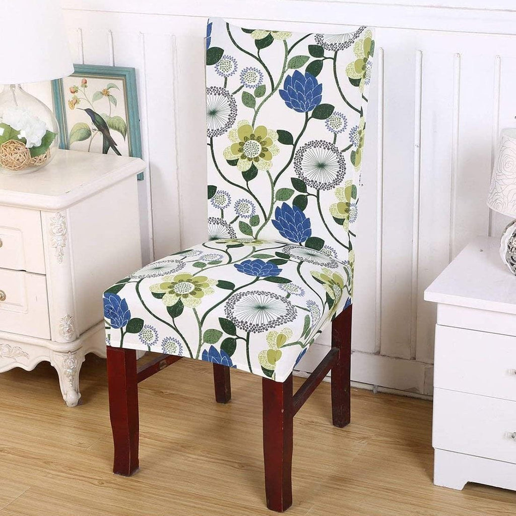 Stretchable Floral Pattern Dining Chair Slipcover