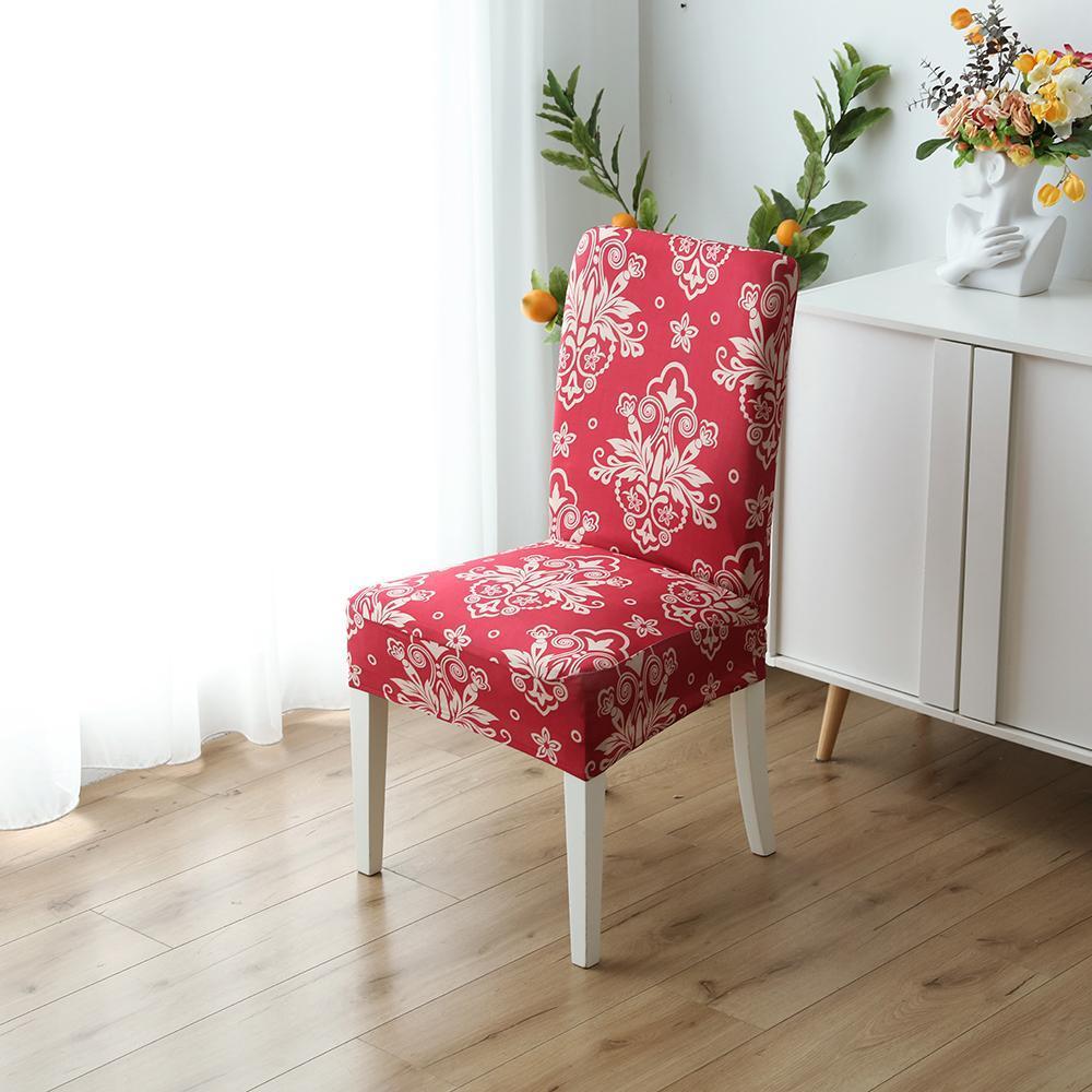 Stretchable Floral Pattern Dining Chair Slipcover